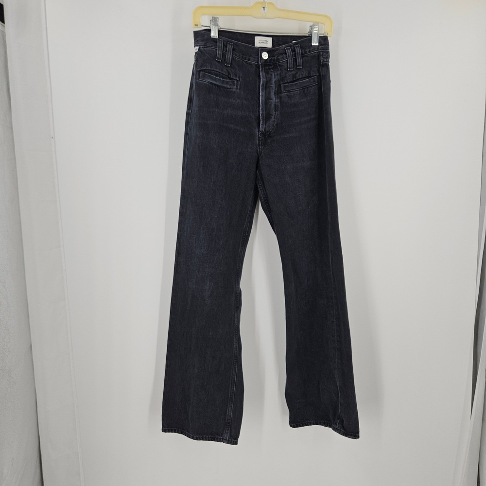 Citizens of Humanity Gaucho Jeans Black Wide Leg High Rise Barrel Baggy Denim 23
